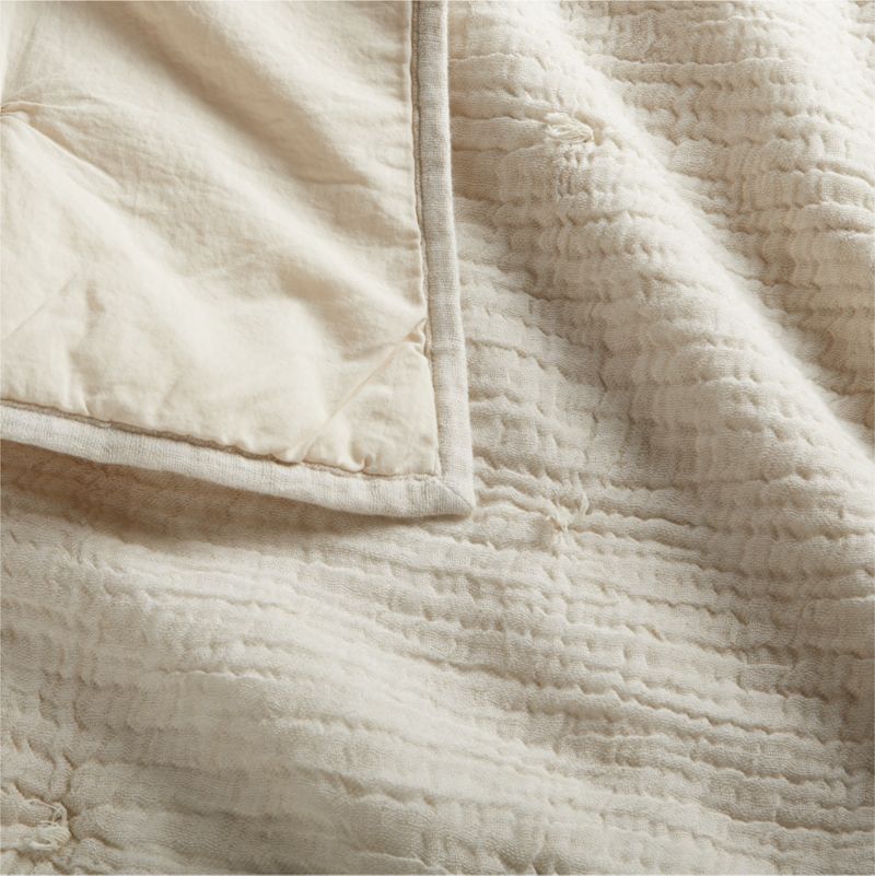 Aire Stone Tan Crinkle HandQuilted Baby Crib Quilt + Reviews Crate