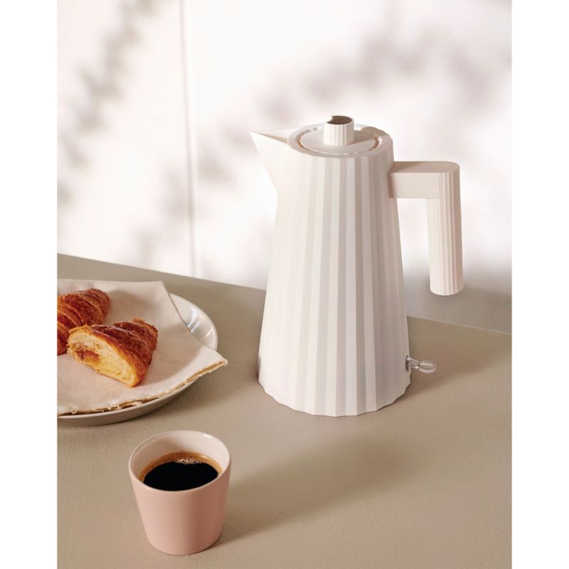 Alessi Plissé White Electric Kettle + Reviews Crate & Barrel