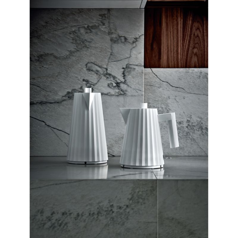 Alessi Plissé White Electric Kettle + Reviews Crate & Barrel