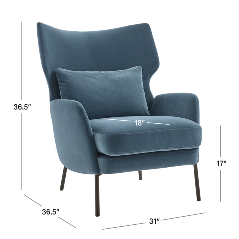 Alex Navy Blue Velvet Accent Chair + Reviews Crate & Barrel Canada