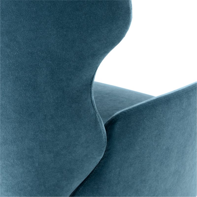 Alex Navy Blue Velvet Accent Chair + Reviews Crate & Barrel