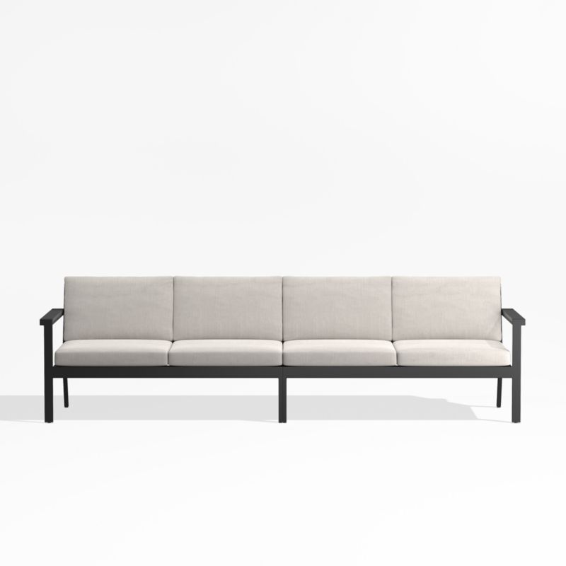 Alfresco Metal 108" 2Piece Outdoor Sectional Sofa with Silver Cushions