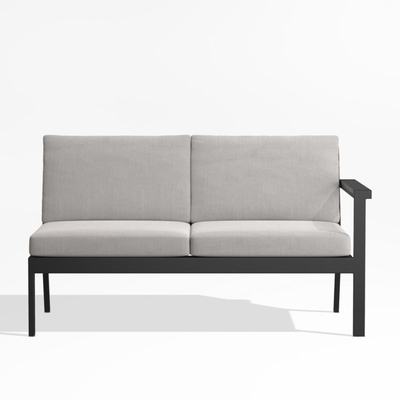 Alfresco 54" RightArm Outdoor Sofa with Silver Cushions Crate