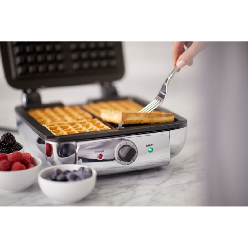 AllClad 4Slice Stainless Steel Waffle Maker with Removable Plates