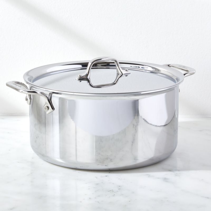 AllClad d3 Stainless Steel 8Quart Stockpot with Lid + Reviews Crate