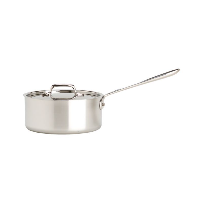 AllClad d3 Stainless Steel 3qt. Saucepan with Lid + Reviews Crate