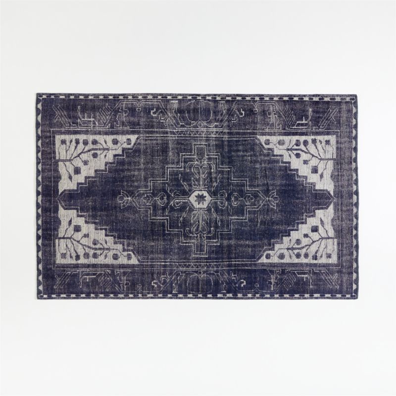 Anice Indigo Hand Knotted OrientalStyle Rug 6'x9' Crate and Barrel