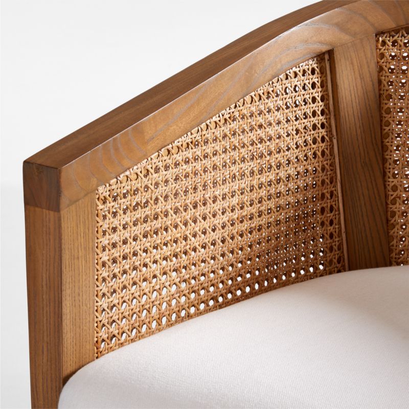 Ankara Natural Cane Chair with Ivory Cushion Crate & Barrel