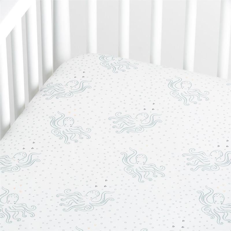Aquatic Life Organic Crib Fitted Sheet + Reviews Crate & Kids
