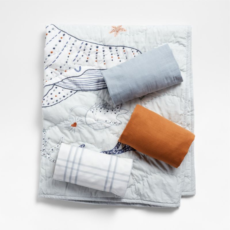 Aquatic Life Organic Cotton Baby Bedding Bundle Set Crate & Kids