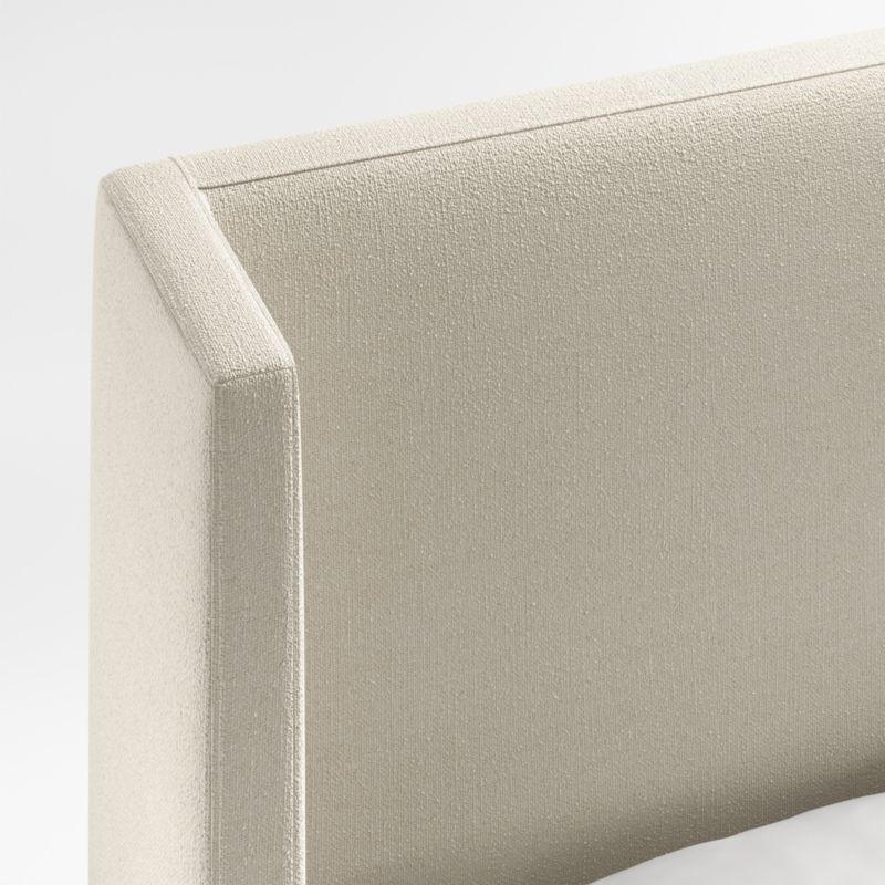 Arden 52" Boucle Ivory Upholstered Queen Headboard with Batten White