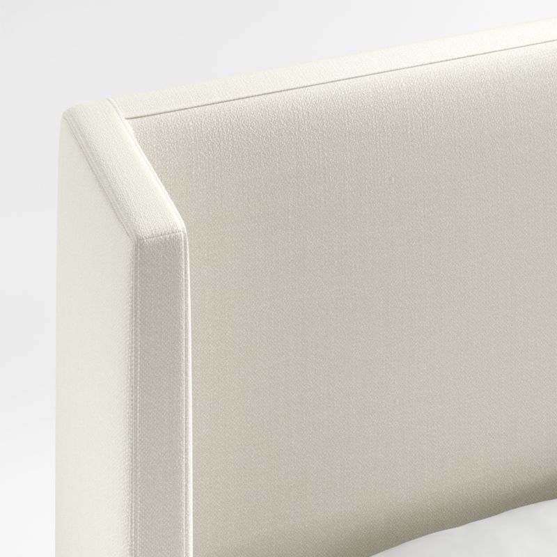 Arden 52" Weave Ivory Upholstered King Headboard with Batten Brown Oak