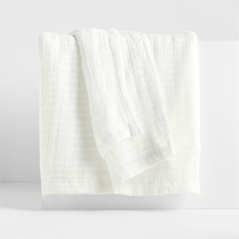 Organic Cotton Gauze Crisp White Full/Queen Bed Blanket + Reviews