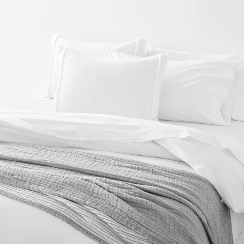 Favorite Washed Organic Cotton White Eyelash Full/Queen Duvet Cover