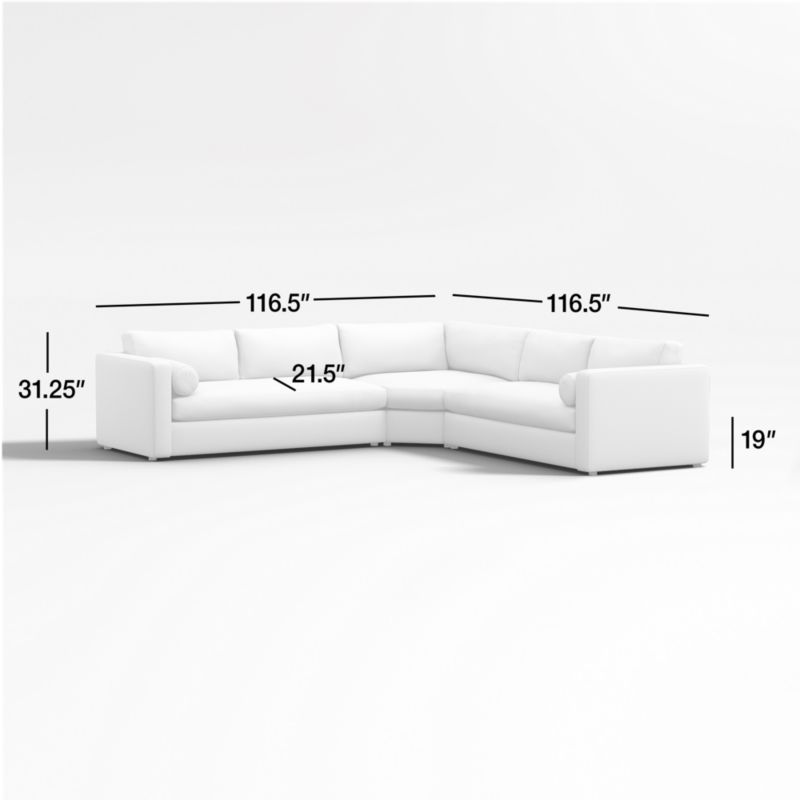 Aris 3Piece Wedge Sectional Sofa + Reviews Crate & Barrel Canada