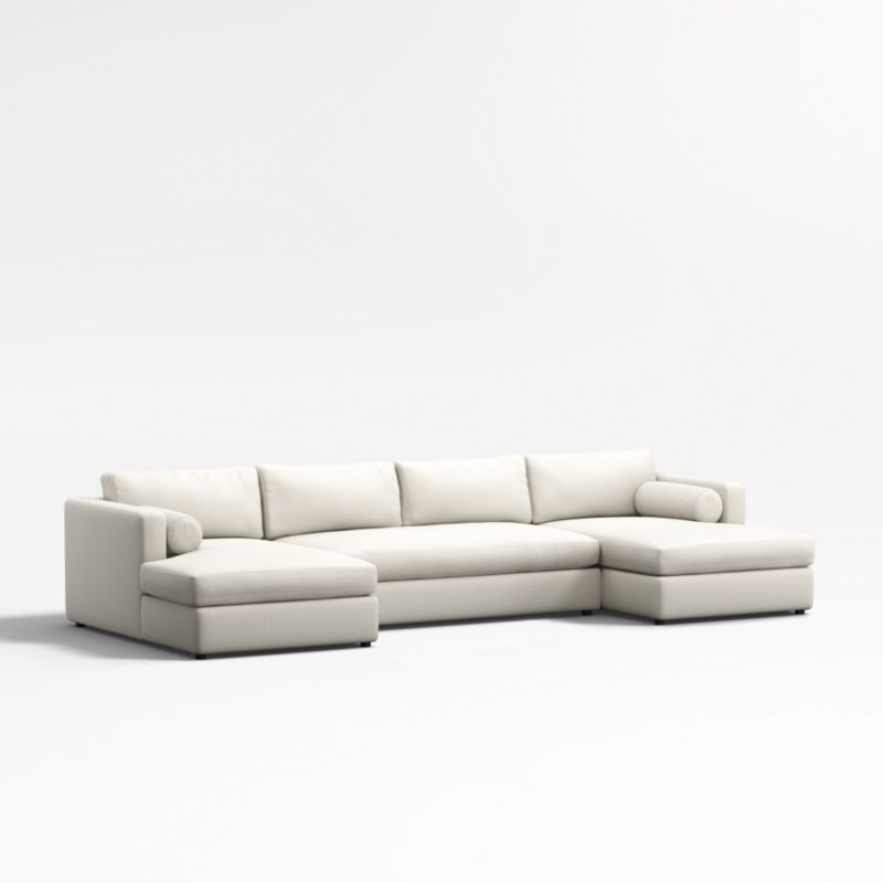 Aris Deep 3Piece Double Chaise Sectional Sofa + Reviews Crate