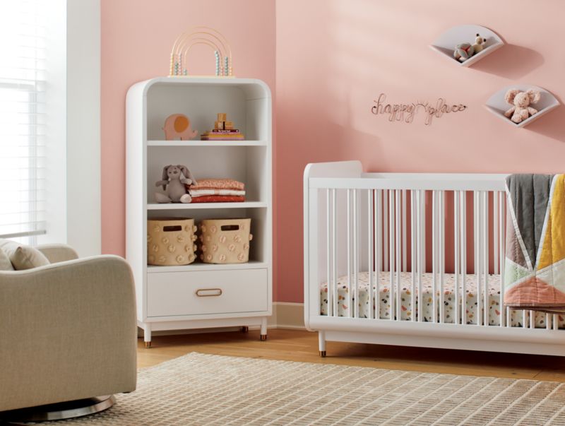 Pehr Pom Pom Medium Grey Soft Collapsible Drum Storage Bin with Handles