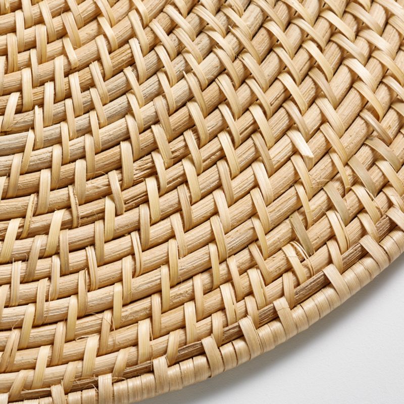 Artesia Natural Woven Rattan Round Placemat + Reviews Crate & Barrel