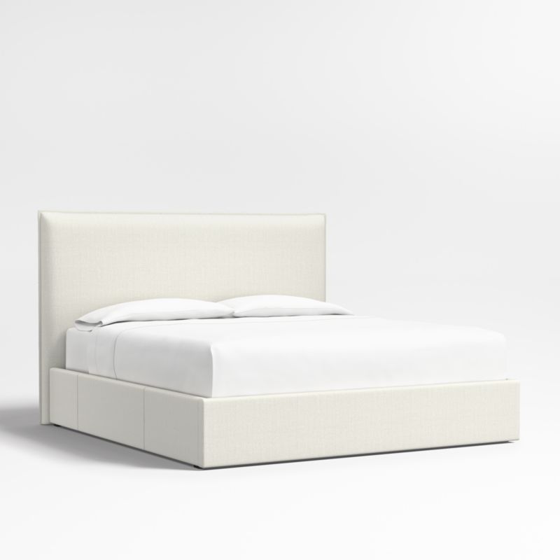 Arvada 54" Ivory King Upholstered Headboard with Storage Bed Base