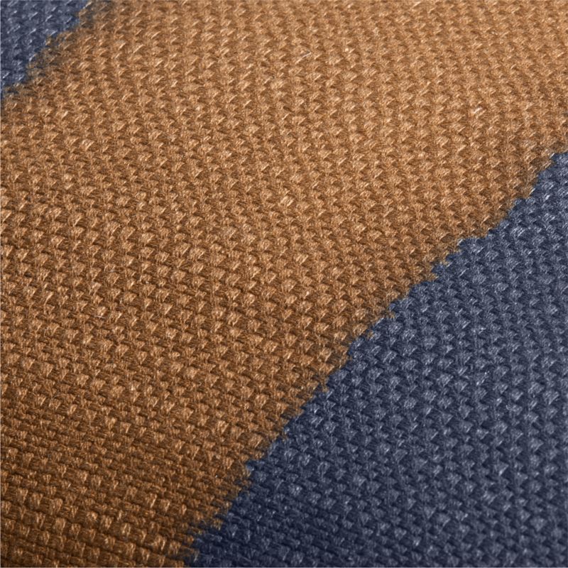 Ashi Painterly Organic Cotton 20"x20" Deep Indigo Throw Pillow with