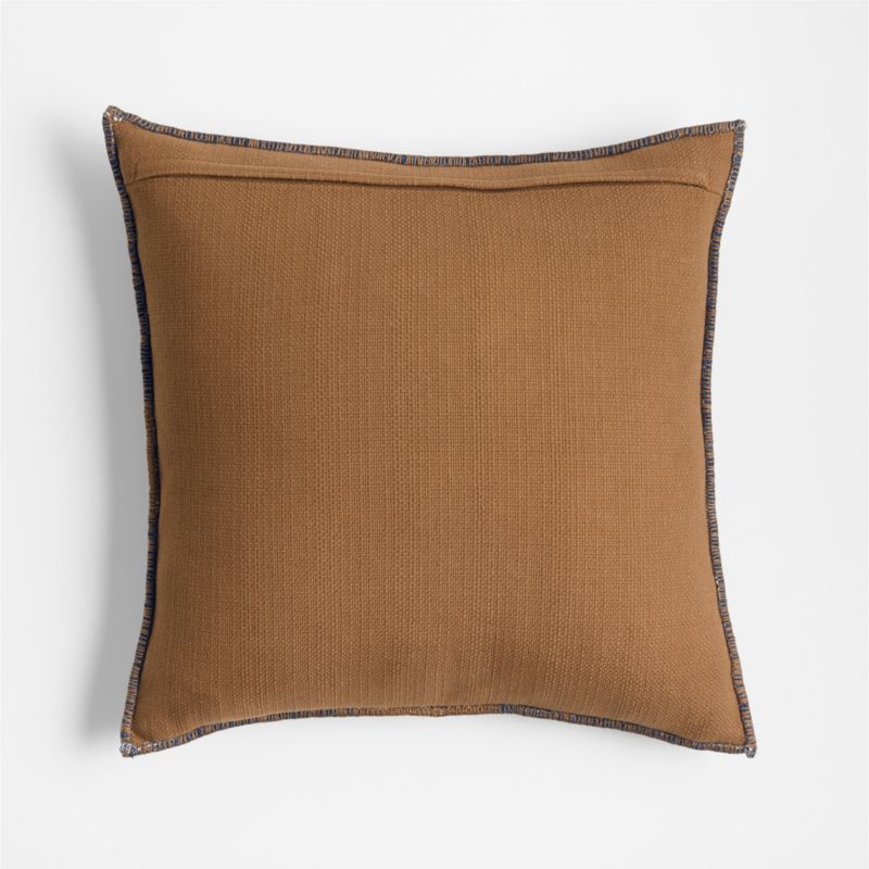 Ashi Painterly Organic Cotton 20"x20" Deep Indigo Throw Pillow with