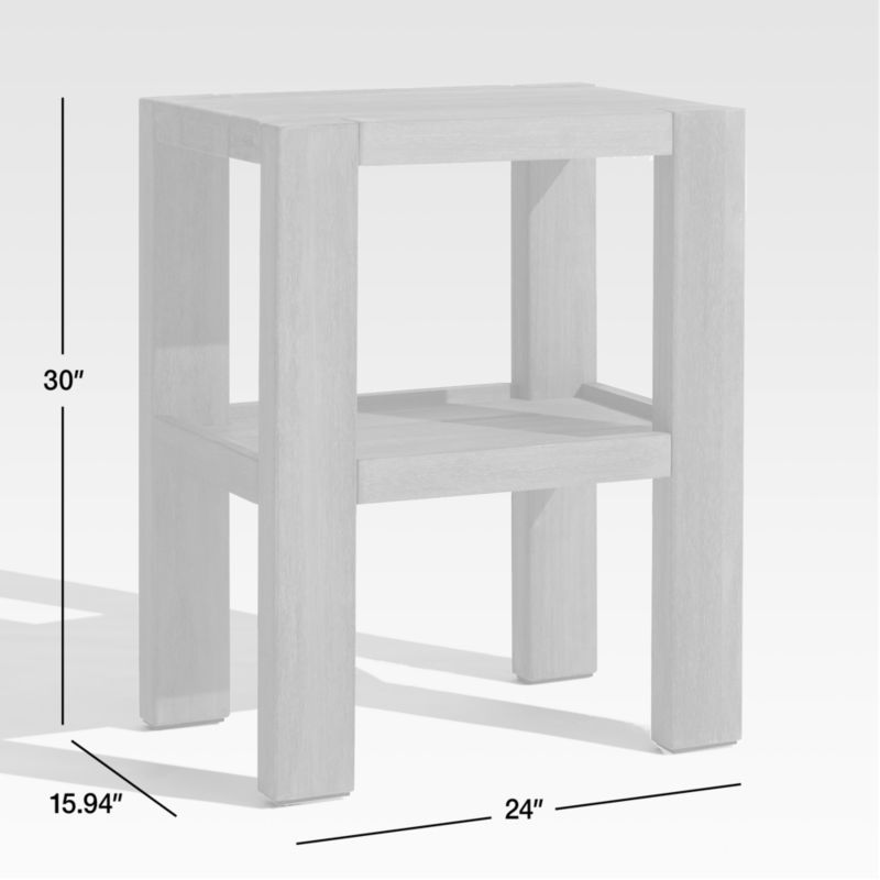 Ashore Grey Wash Mahogany Wood Outdoor Patio Drink Stand Crate & Barrel Canada