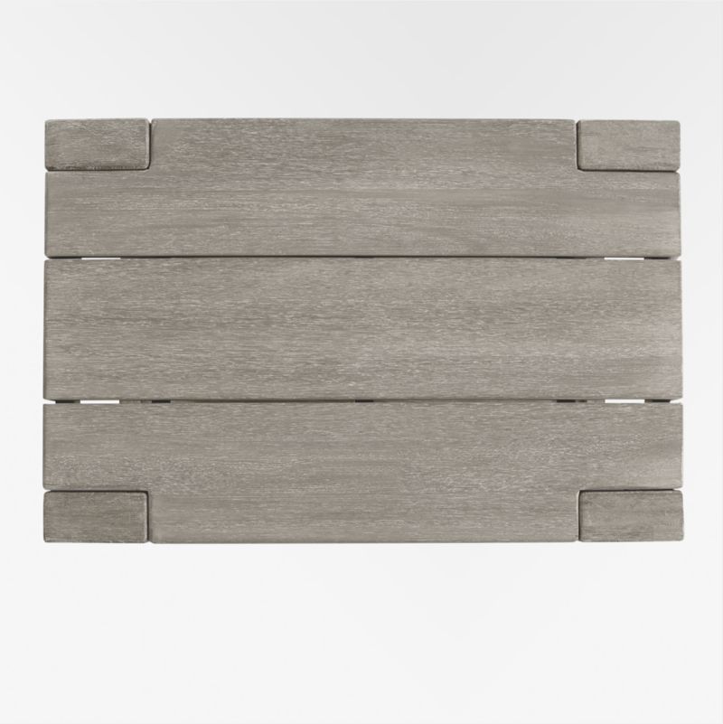 Ashore Grey Wash Mahogany Wood Outdoor Patio Drink Stand Crate & Barrel Canada