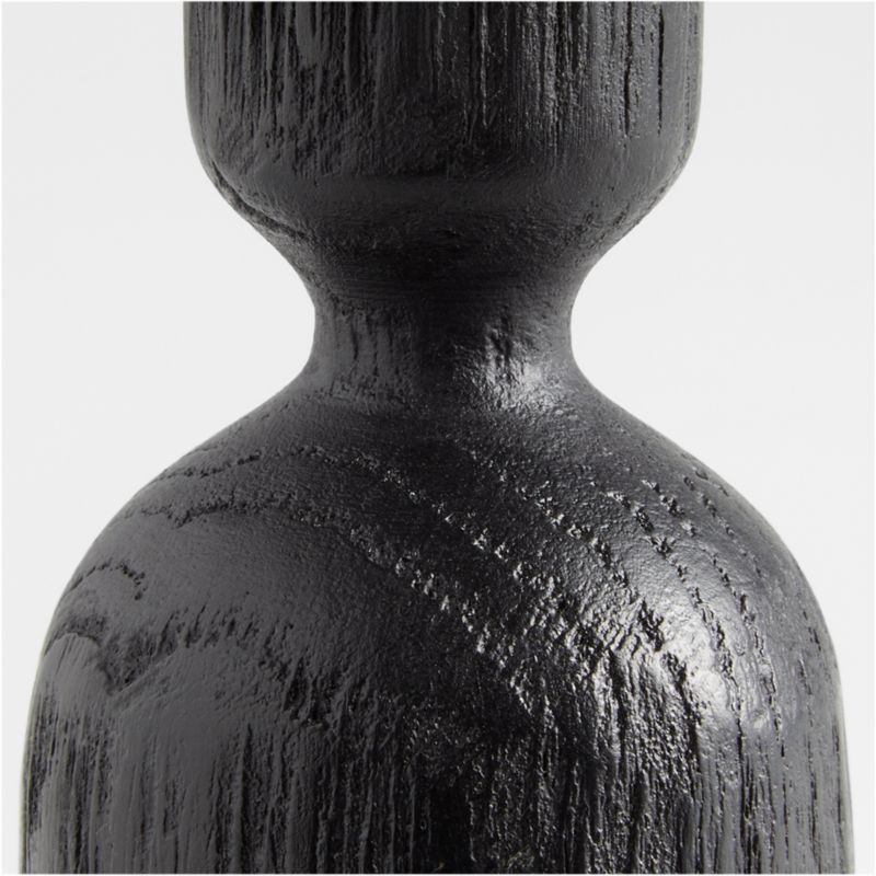 Asker Black Wood Taper Candle Holders, Set of 2 + Reviews Crate & Barrel