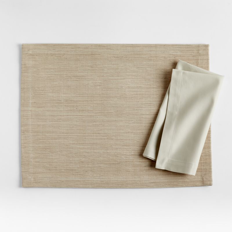 Grasscloth Rectangular Cotton Warm Natural Placemat Crate & Barrel