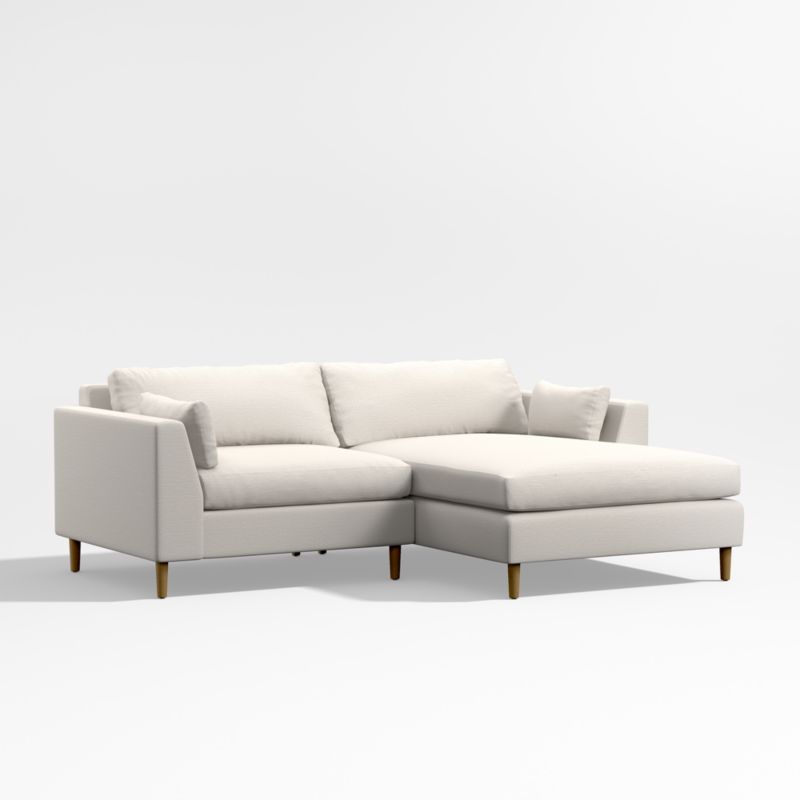 Avondale Wood Leg 2Piece Right Arm Small Chaise Sectional Sofa + Reviews Crate & Barrel
