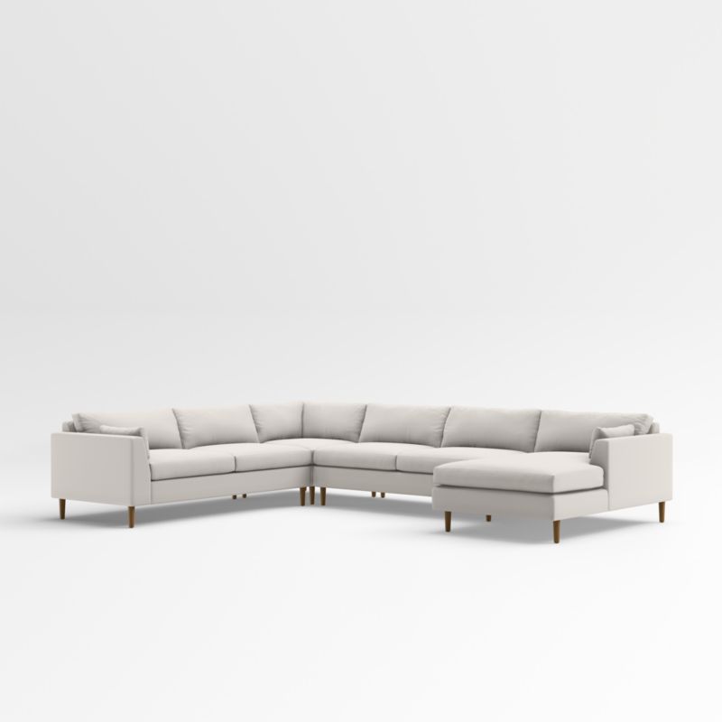 Avondale Wood Leg 4Piece Sectional Sofa + Reviews Crate & Barrel