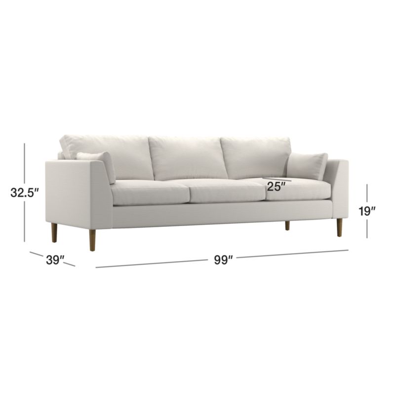 Avondale Wood Leg Grande Sofa + Reviews Crate & Barrel