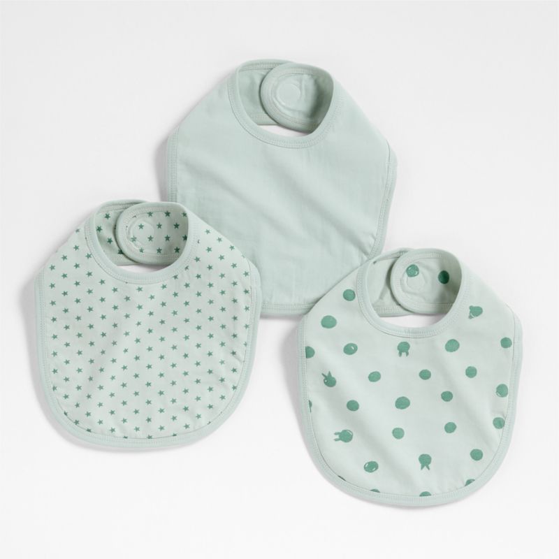 Baby's First Organic Jersey Green Baby Bibs, Set of 3 + Reviews Crate
