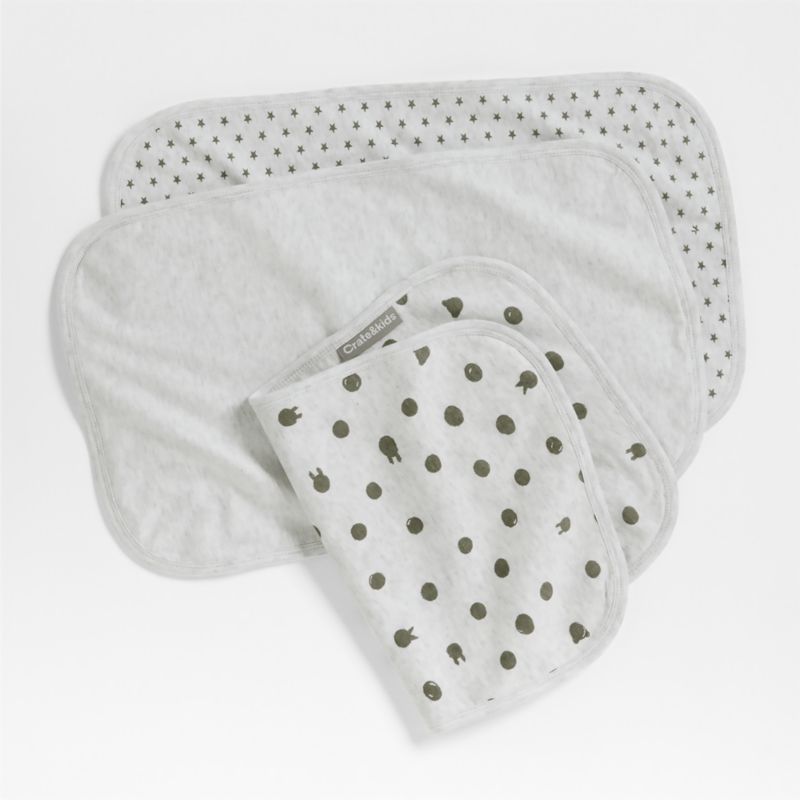 Baby's First Organic Jersey Grey Baby Burp Cloths, Set of 3 Crate & Kids