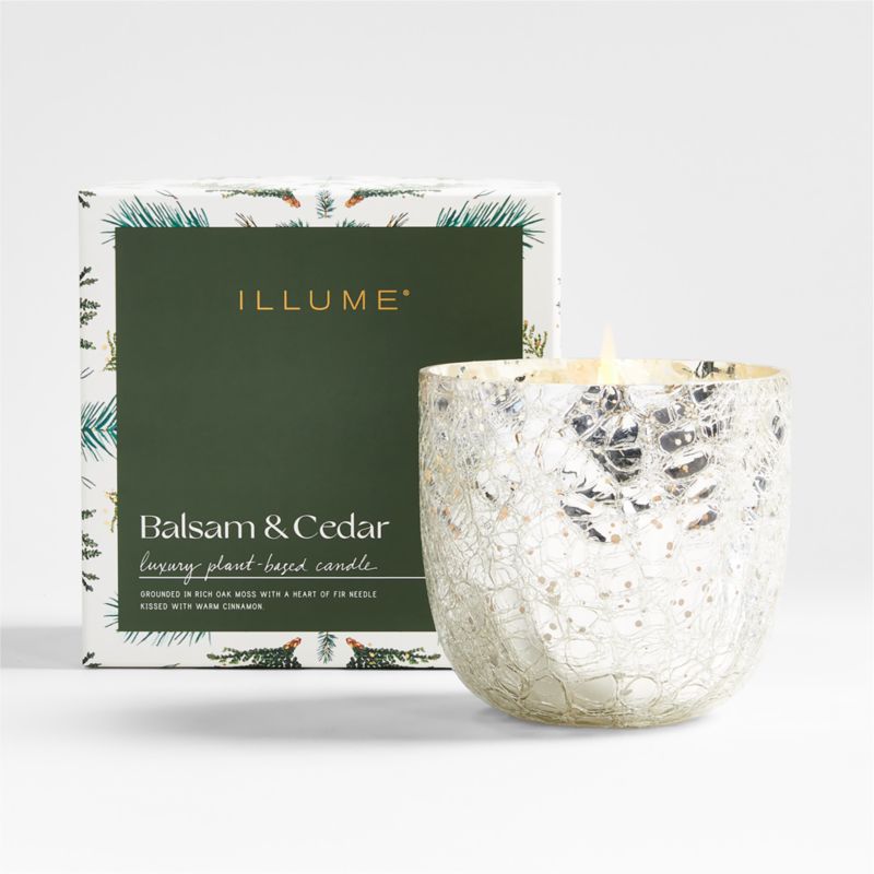 Illume Large Balsam and Cedar Holiday Scented Candle + Reviews Crate