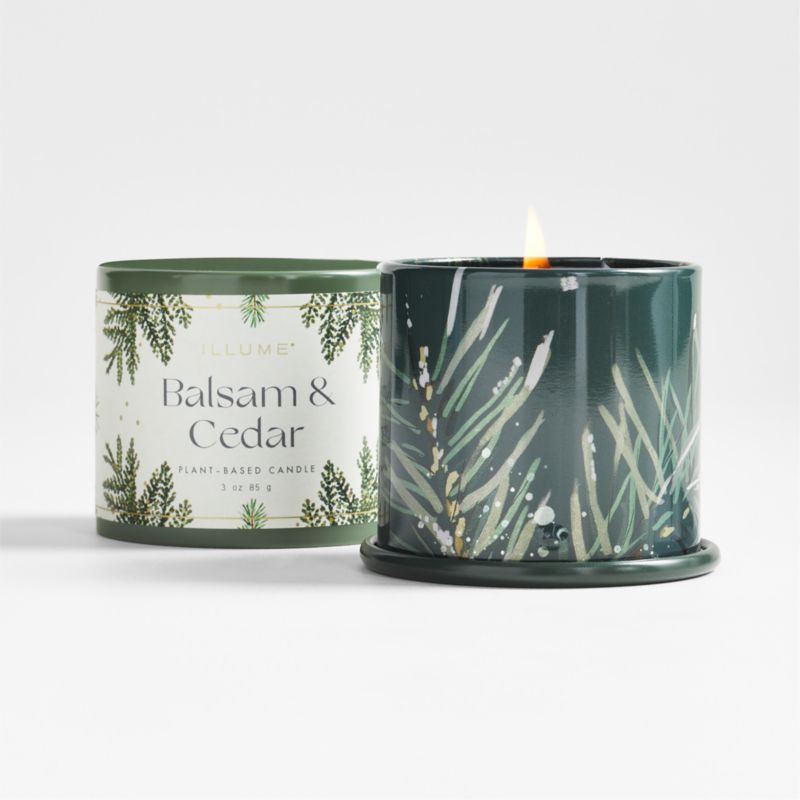 Illume Balsam and Cedar Holiday Scented Candle Crate & Barrel