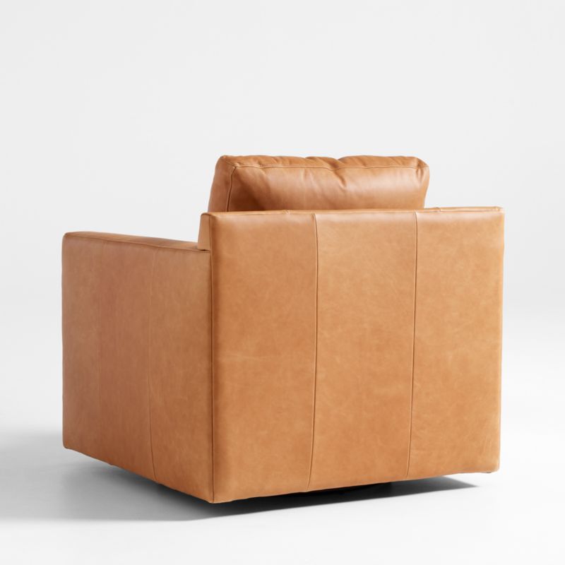 Barrett II Leather Track Arm Swivel Chair + Reviews Crate & Barrel Canada