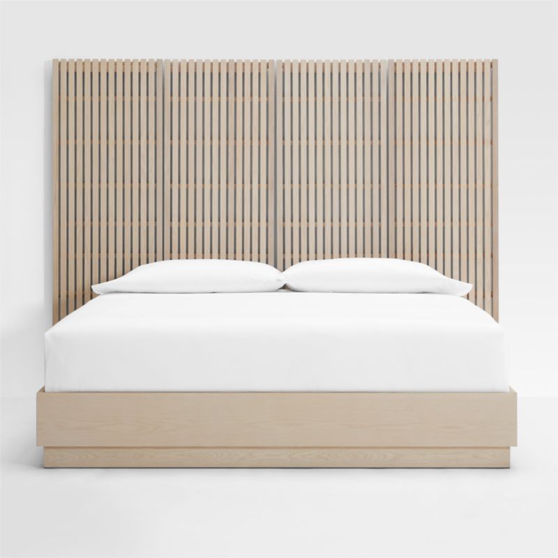 Batten White Oak King PlinthBase Bed and Panels + Reviews Crate & Barrel