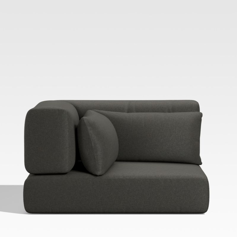 Batten Charcoal Grey Outdoor Sectional Corner Cushion Crate & Barrel