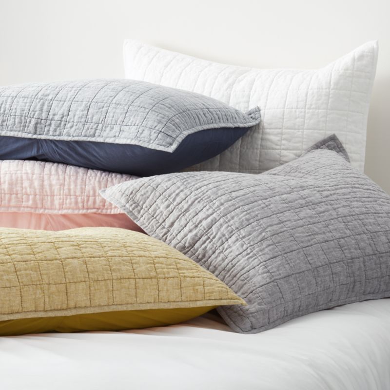 Grey Belgian Flax Linen Sham Euro + Reviews Crate & Barrel Canada