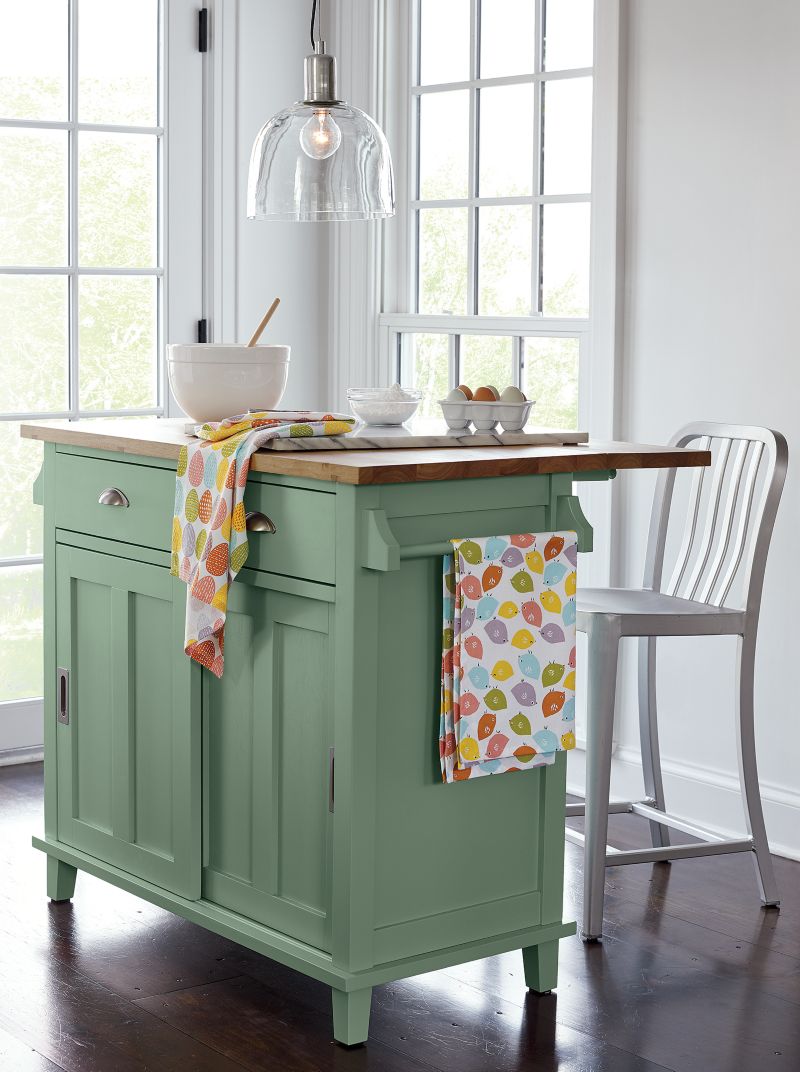Belmont Mint Kitchen Island + Reviews Crate & Barrel