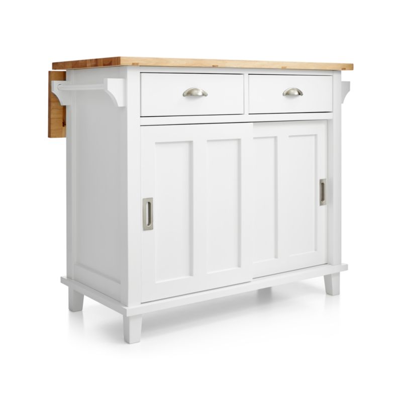 Belmont White Kitchen Island + Reviews Crate & Barrel