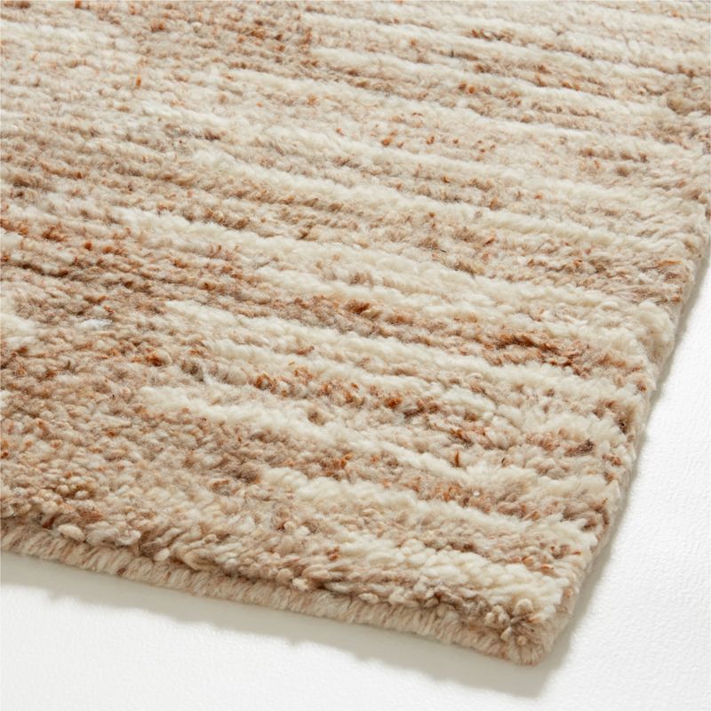 Berlin WoolBlend HandKnotted Latte Brown Rug Swatch 12"x18" Crate