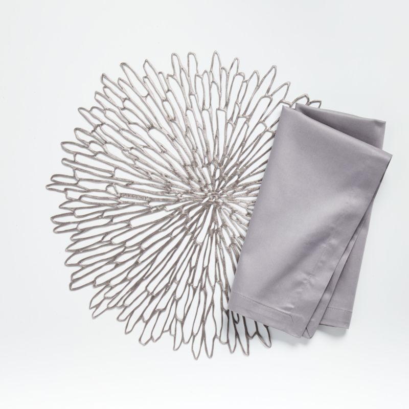 Chilewich Rectangular Bloom Gunmetal Vinyl Placemat + Reviews Crate