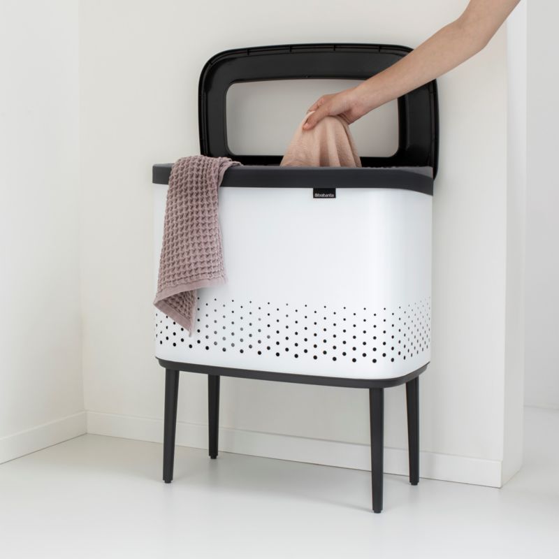 Brabantia Bo 60Liter White Metal Laundry Hamper + Reviews Crate & Barrel