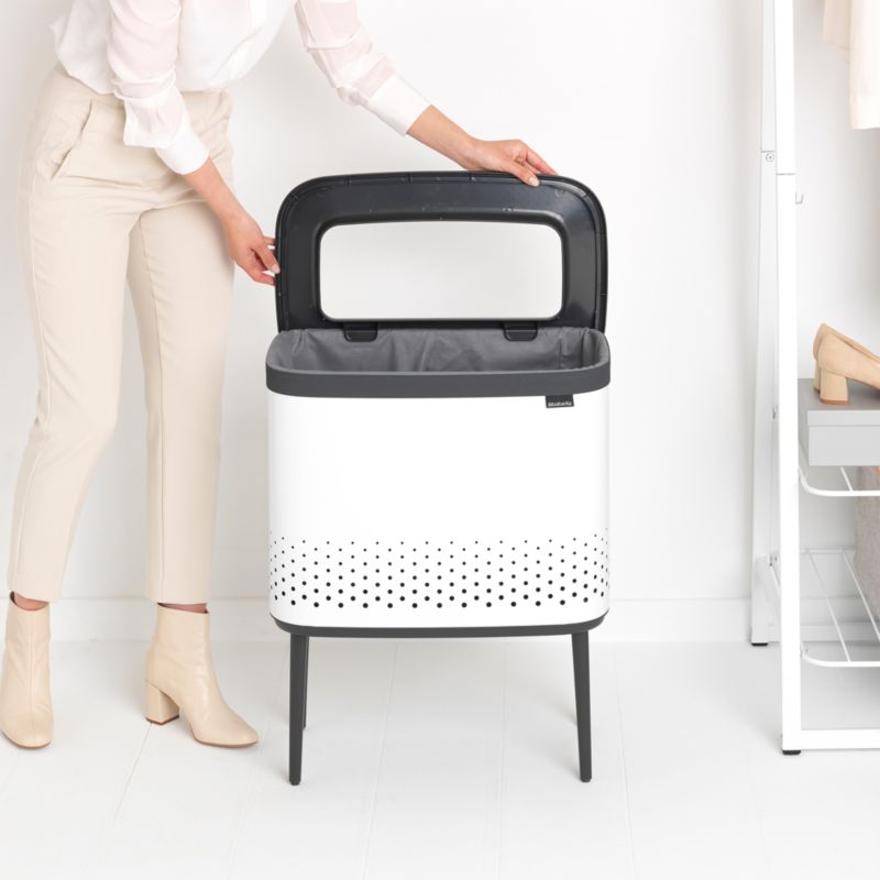 Brabantia Bo 60Liter White Metal Laundry Hamper + Reviews Crate & Barrel