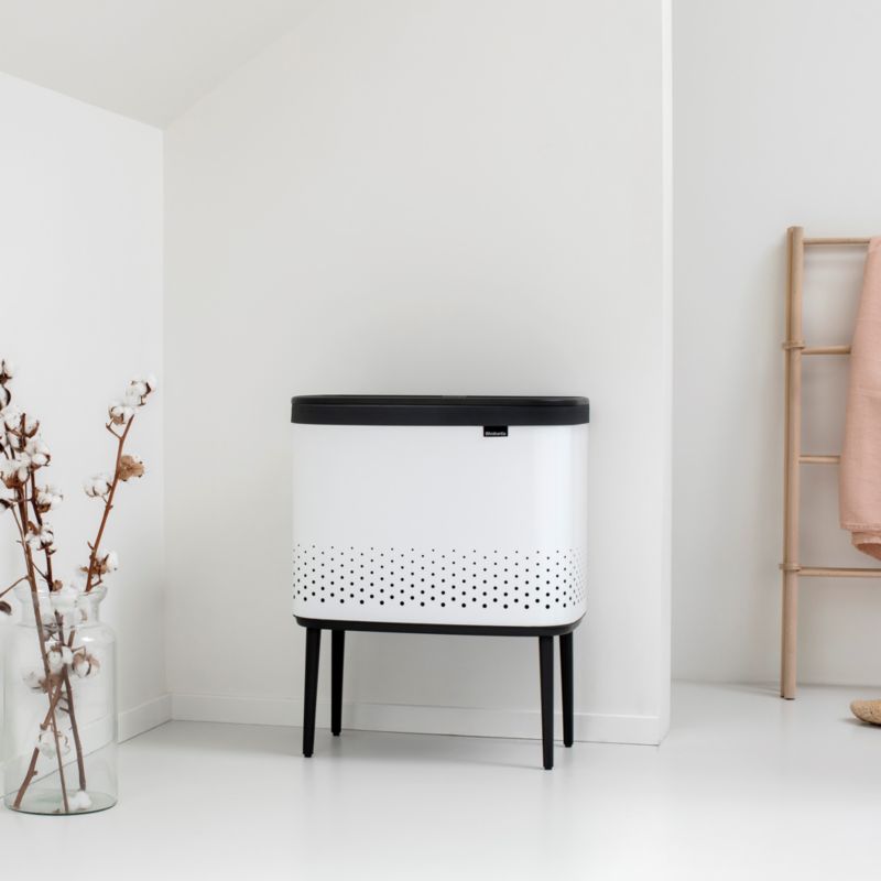 Brabantia Bo 60Liter White Metal Laundry Hamper + Reviews Crate & Barrel