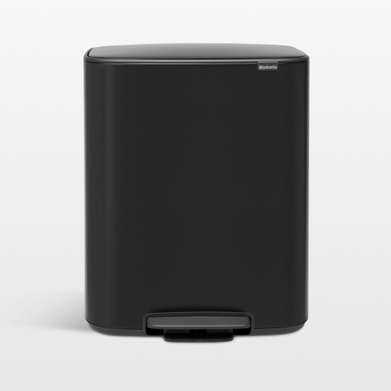 Brabantia Matte Black Bo Step On Dual Compartment Recycling Trash Can