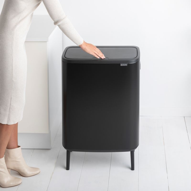 Brabantia 16 Gallon Matte Black Bo Touch Top Hi Trash Can + Reviews