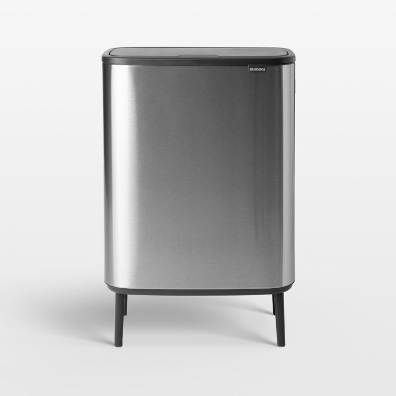 Brabantia 16 Gallon Matte Steel Bo Touch Top Hi Trash Can, Fingperprint